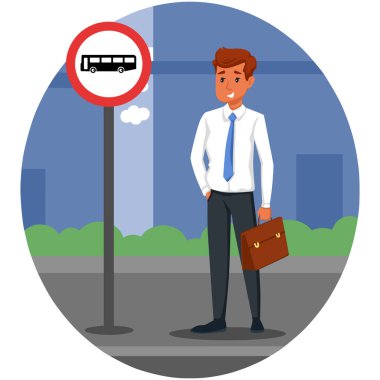 dur işareti, vektör illüstrasyonu, düz biçim 