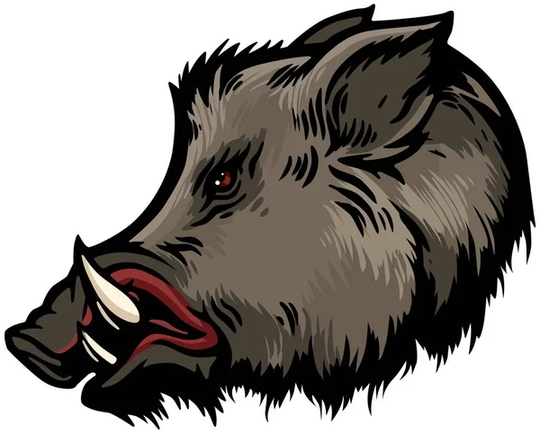 Boar Head Mascot Illustration Design — Stock Vector