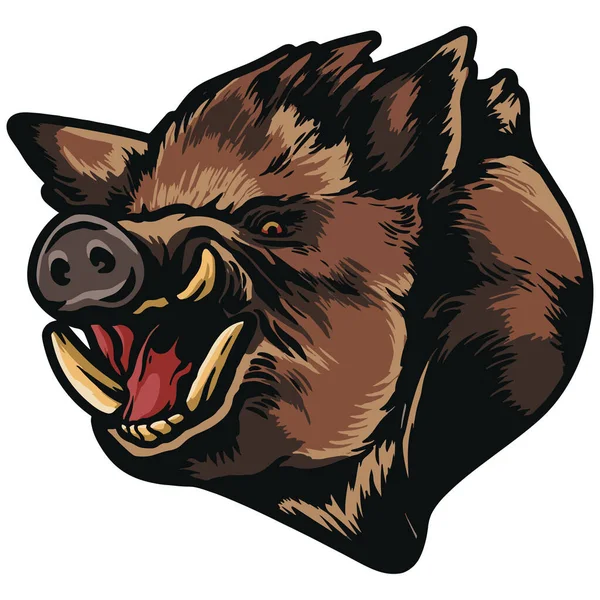 Boar Mascot Head Illustration — Stock Vector