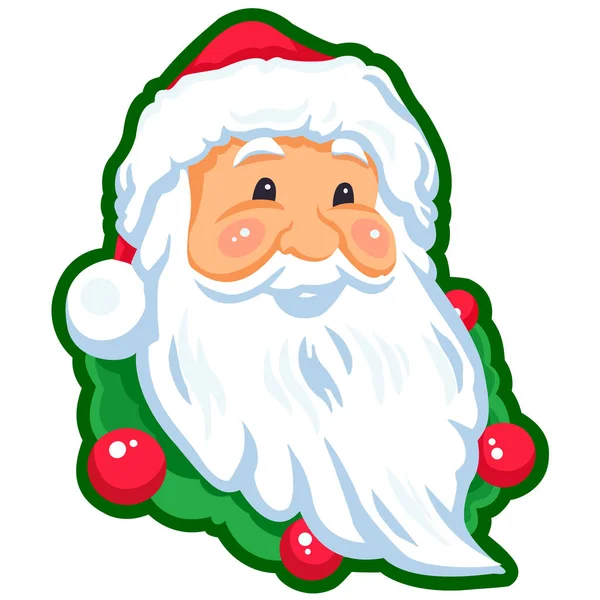 Cartoon Christmas Santa Claus Isolated White Background Vector Illustration — Stock Vector