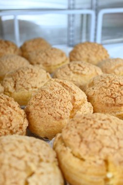 Buzdolabında biraz vanilyalı choux kurabiyesi var.