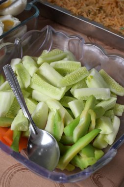 sliced cucumber served at an event.