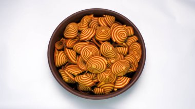 Kue kuping gajah,elephant ear snacks typical Indonesian food, elephant ear cakes made from wheat flour and tapioca flour