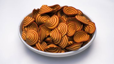 Kue kuping gajah,elephant ear snacks typical Indonesian food, elephant ear cakes made from wheat flour and tapioca flour