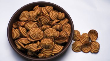 Kue kuping gajah,elephant ear snacks typical Indonesian food, elephant ear cakes made from wheat flour and tapioca flour