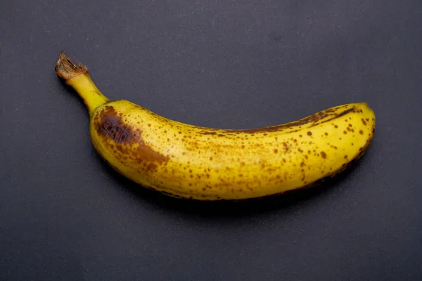 Perfectly Ripe Banana Fruit Isolated Black Background — Stock Photo, Image