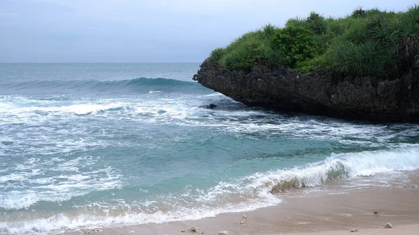 Sarangan Beach Jest Doskonałym Miejscem Turystycznym Jogja Gunungkidul Yogyakarta Indonezja — Zdjęcie stockowe
