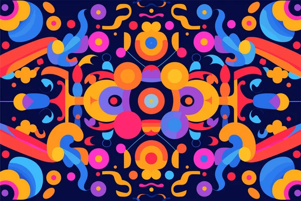 Motif Coloré Avec Différents Éléments Fond Plat Design Vectoriel Illustration — Image vectorielle