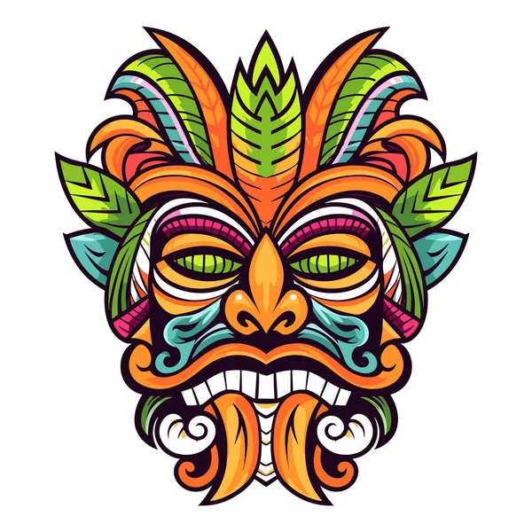 Festival Tiki Máscara Tiki Ilustração Vetorial Máscaras Tiki Para Design —  Vetores de Stock