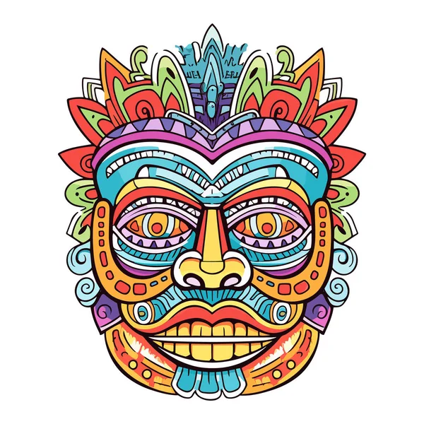 stock vector tiki festival, tiki mask vector illustration, tiki masks for t-shirt design, sticker and wall art