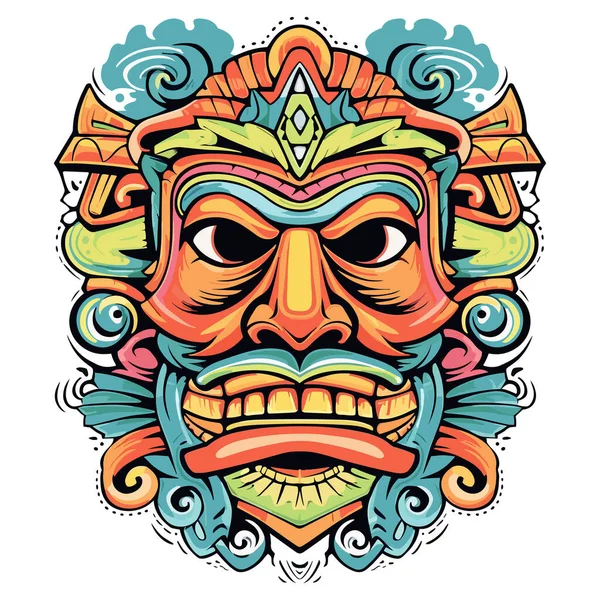 Festival Tiki Tiki Máscara Vector Ilustración Máscaras Tiki Para Diseño — Archivo Imágenes Vectoriales