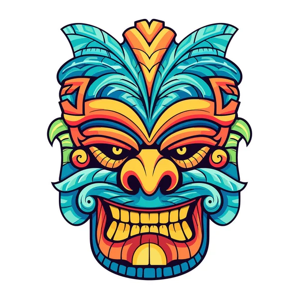 stock vector tiki festival, tiki mask vector illustration, tiki masks for t-shirt design, sticker and wall art