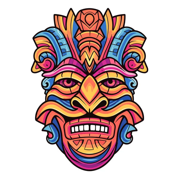 stock vector tiki festival, tiki mask vector illustration, tiki masks for t-shirt design, sticker and wall art