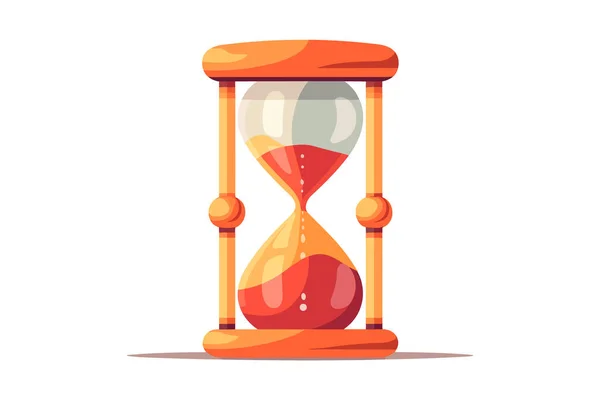 Orange Sand Timer Clean White Background Represents Precision Punctuality Precise — Stock Vector