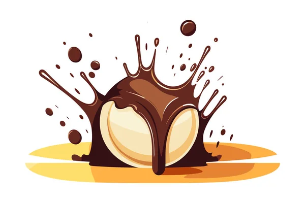 Chocolate Espirra Ilustração Fundo Isolado — Vetor de Stock