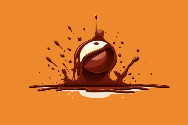 Illustration Éclaboussures Chocolat Sur Fond Isolé — Image vectorielle