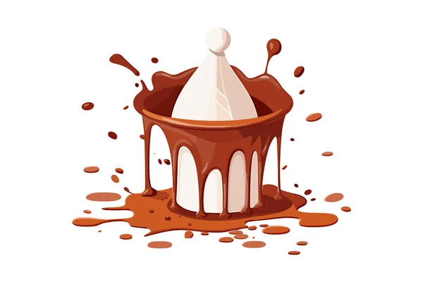 Choklad Stänk Illustration Isolerad Bakgrund — Stock vektor