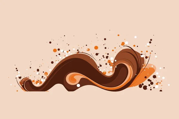 Schokolade Spritzt Wellen Illustration Isolierten Hintergrund — Stockvektor