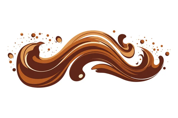 Шоколадные Брызги Волны Иллюстрация Изолированном Фоне — стоковый вектор