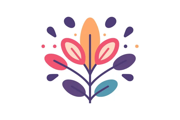 Logo Duvar Sanatı Çıkartma Baskı Için Çiçek Tasarımı Çizimi — Stok Vektör