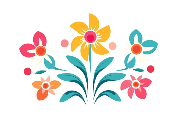 Logo Duvar Sanatı Çıkartma Baskı Için Çiçek Tasarımı Çizimi — Stok Vektör