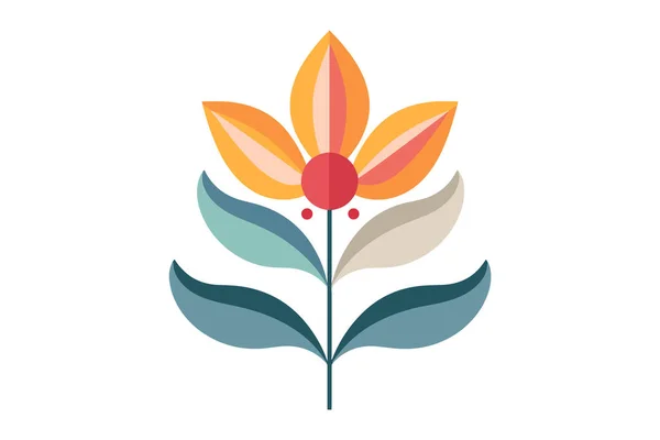 Logo Duvar Sanatı Çıkartma Dekorasyon Baskı Için Çiçek Tasarımı Çizimi — Stok Vektör