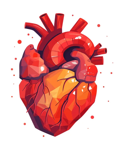 Ilustración Del Vector Del Corazón Humano Sobre Fondo Aislado — Vector de stock