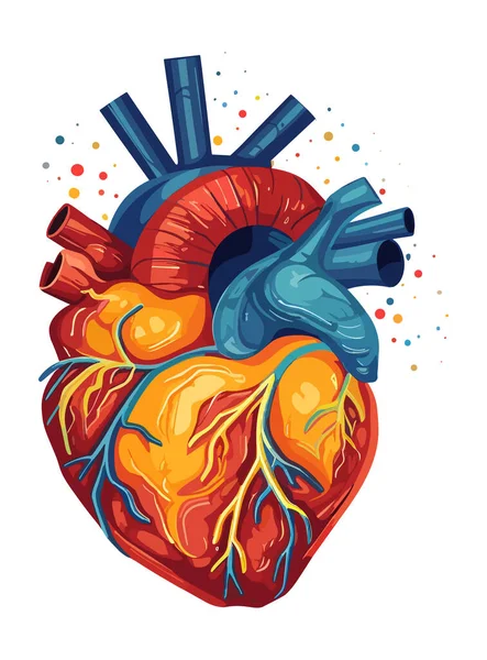 孤立背景下的人类心脏向量图解 — 图库矢量图片