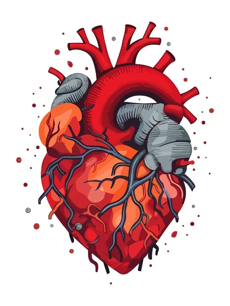 Human Heart Vector Illustration Isolated Background — Stock Vector