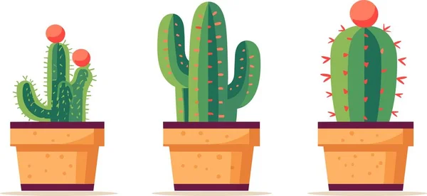 Pixel Kunst Van Een Cactussen Plant Vector Illustratie — Stockvector