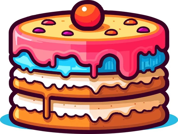 Cake Icon Cartoon Illustration Cake Vector Icon Web — Stock Vector