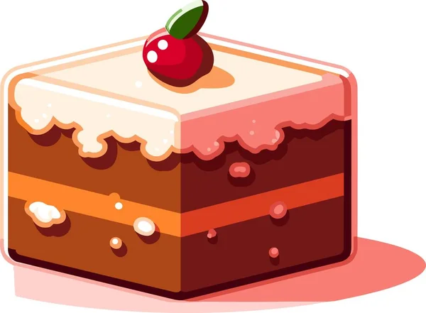 Schokoladenkuchen Illustration Vektor Auf Weißem Hintergrund — Stockvektor