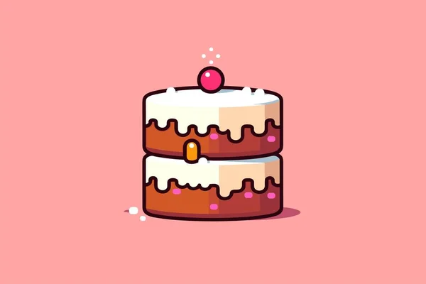 Торт День Народження Свічкою — стоковий вектор