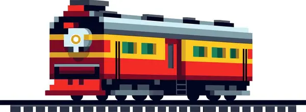 Vector Cartoon Illustratie Van Een Rode Trein Met Witte Achtergrond — Stockvector