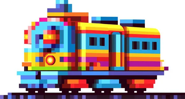 Locomotora Vapor Dibujos Animados Con Ruedas Colores Sobre Fondo Blanco — Archivo Imágenes Vectoriales