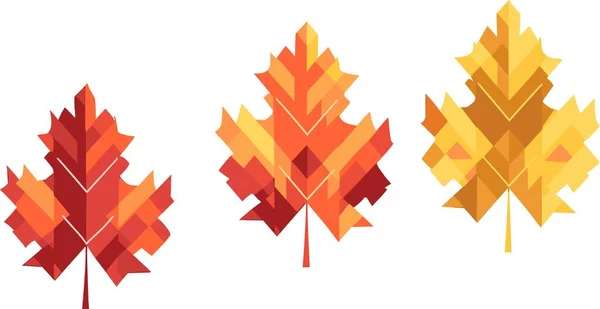 Set Autumn Leaves Autumn Maple Leaves Isolated White Background Vector — Stock Vector