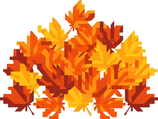 Autumn Leaves Icon Vector Flat Design Illustration — Stock Vector