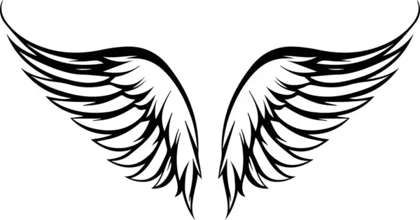 Ангельські Крила Векторна Ілюстрація Татуювання Наклейка — стоковий вектор