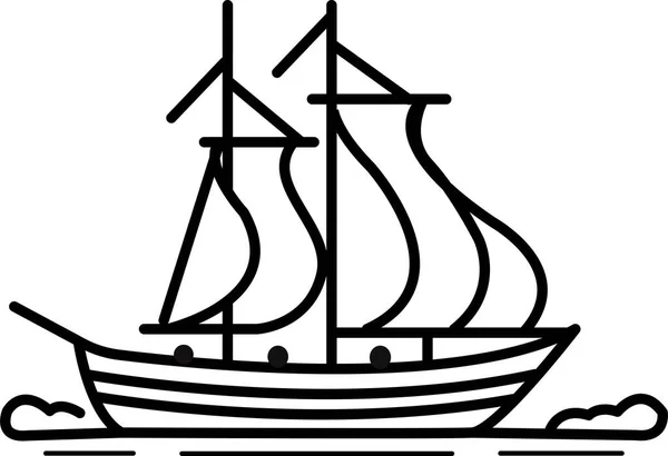 Illustrazione Vettoriale Barca Tatuaggio Adesivo — Vettoriale Stock