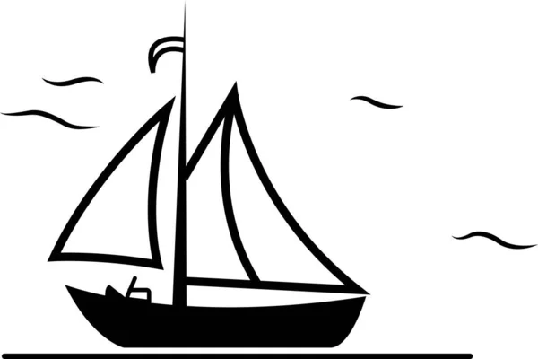 Gambar Vektor Perahu Untuk Tato Dan Stiker - Stok Vektor