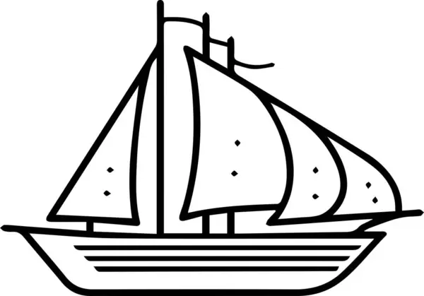 Illustrazione Vettoriale Barca Tatuaggio Adesivo — Vettoriale Stock