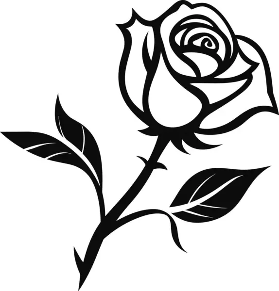 Vector Flor Rosa Para Pegatina Tatuaje Arte Pared — Vector de stock