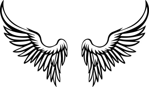 Ангельські Крила Векторна Ілюстрація Татуювання Наклейка Ліцензійні Стокові Ілюстрації