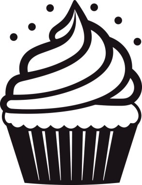 cup cake vector illustration for logos, tattoos, stickers, t-shirt designs clipart