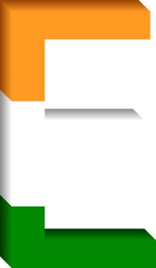 Hint bayrağı 3 boyutlu E harfi, Bharat bayrağı 3 boyutlu E harfi.