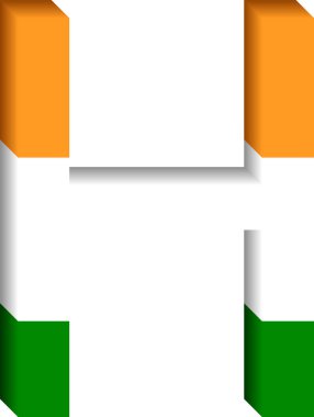 Hint bayrağı 3 boyutlu H harfi, Bharat bayrağı 3 boyutlu H harfi.
