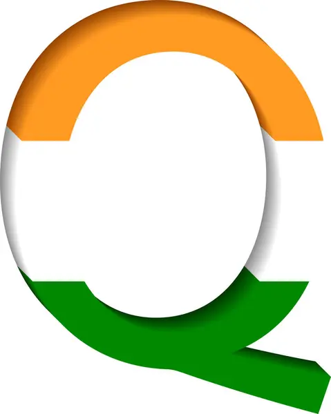 Hint bayrağı üç boyutlu Q harfi, Bharat bayrağı üç boyutlu Q harfi.
