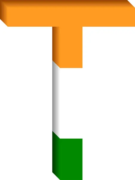 Hint bayrağı üç boyutlu T harfi, Bharat bayrağı üç boyutlu T harfi.