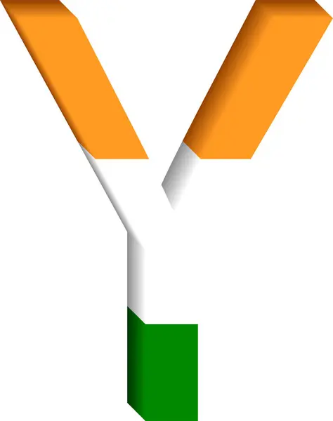 Hint bayrağı 3D harf Y, Bharat bayrağı 3D harf Y