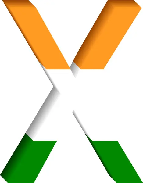 Hint bayrağı 3D harf X, Bharat bayrağı 3D harf X